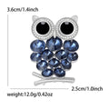 Large Eye Faceted Crystal Owl Brooch in Pink or Navy Blue view 7