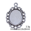 Beaded Oval 13 x 18 mm Pendant Setting in Silver Tone view 3