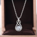 Silver Infinity Cross Loop Teardrop CZ Pendant Necklace view 3