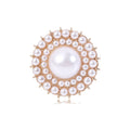 Concentric Pearl Brooch in Gold or Silver Tone for Jackets and Scarves view 1