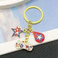 Independence Day Star and Flag Enamel Keychains, 8 Designs view 3