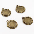 Small Floral Oval Pendant Bezel Settings in Two Finishes view 2