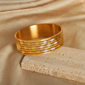 Wide Hinged Bangle Cutout Oval Links Clear Crystal Accents view 2