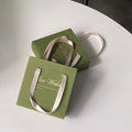 Green Best Wishes Handle Bag Cream Inner Jewelry Box view 2