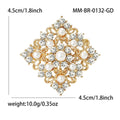 Square Crystal and Pearl Cluster Brooch in Three Finishes view 6