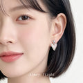 Silver-Tone Dual Heart Mother-of-Pearl Shell Stud Earrings view 2