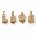 Gold Pave Bubble Letter Pendants and Chain Options view 5