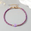 Colorful Seed Bead Evil Eye Adjustable Chain Bracelets view 7