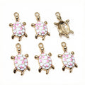 Colorful Enamel Turtle Pendants with Gold Tone Loops in 13 Styles view 11