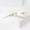 Enamel Tulip Brooch White Red Pink Yellow Gold Stem view 3