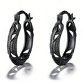 Filigree Openwork Oval Hoop Earrings Four Metal Finishes view 8