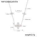Four Leaf Flower Zircon Necklace Bracelet Snake Chain Set view 8