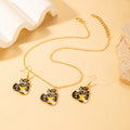 Black Gold Tarot Motif Necklace and Earring Jewelry Sets view 6