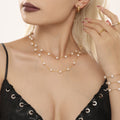 Shell Pearl Station Necklaces and Bracelets Gold Chain view 4