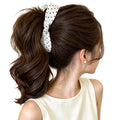 Black and White Polka Dot Fabric Banana Hair Clips view 5