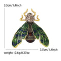 Enamel Insect Brooch Rhinestone Head Three Color Wings view 8