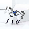 Enamel Horse Brooch In 2 Styles With Enamel And Crystal Details view 3