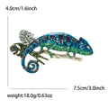 Crystal Chameleon Brooch in Green or Blue Enamel Finish view 7