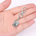 Silver Sea Turtle Lobster Clasp Metal Charm Keychain view 3