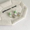 Clear Polka Dot Bubble Dangle Stud Earrings in Three Colors view 6