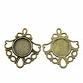 Looped Fan Border Round Pendant Settings for Jewelry Making view 4