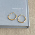 Gold Thick Tube Hoop Earrings Three Diameter Size Options view 6