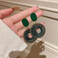 Woven Circle Drop Earrings In Nine Color And Back Styles view 11