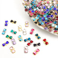 Faceted Glass Bow Connector Jewelry Components For DIY Earrings And Bracelets Charms view 1
