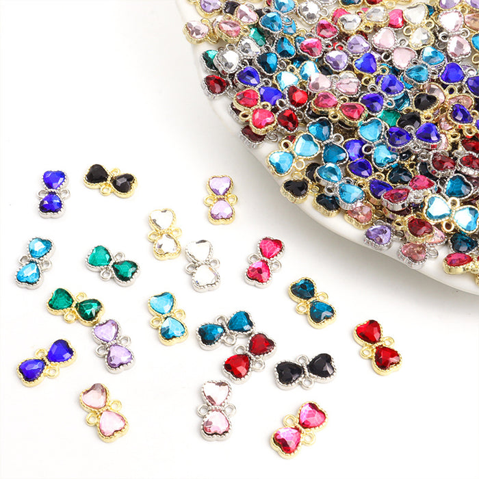 Faceted Glass Bow Connector Jewelry Components For DIY Earrings And Bracelets Charms