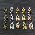 Open Star and Love Letter Metal Charms in Twelve Finish Options view 2