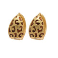 Leopard Pattern Curved Hoop Earrings In Gold And Silver view 5