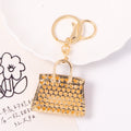 Rhinestone Handbag Keychain Gold Clasp Marble Enamel Colors view 4