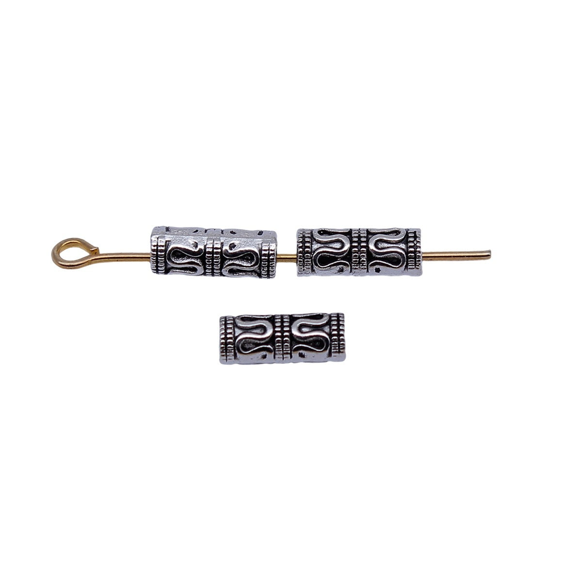 10x4x4mm 0.32g Antique Silver Zinc Alloy Long Bar Tube Spacer Beads for Bracelet Necklace DIY