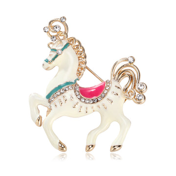 Horse Enamel Two Designs Metal Brooch Pin for Jackets and Lapels