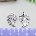 Antique Silver Zinc Alloy Hollow Maple Leaf Charm Pendant for DIY Bracelet Necklace