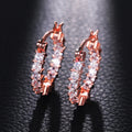 Marquise Crystal Huggie Hoop Earrings in Three Metal Tones view 2