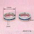 Colored Stone Triple-Row Hinged Hoop Earrings In Four Colors view 4