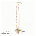 Colorful Flat Bead Necklaces With Star Medallion And Heart Pendants view 8