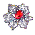 Black Flower Openwork Crystal Six Designs Metal Brooch Pin view 9