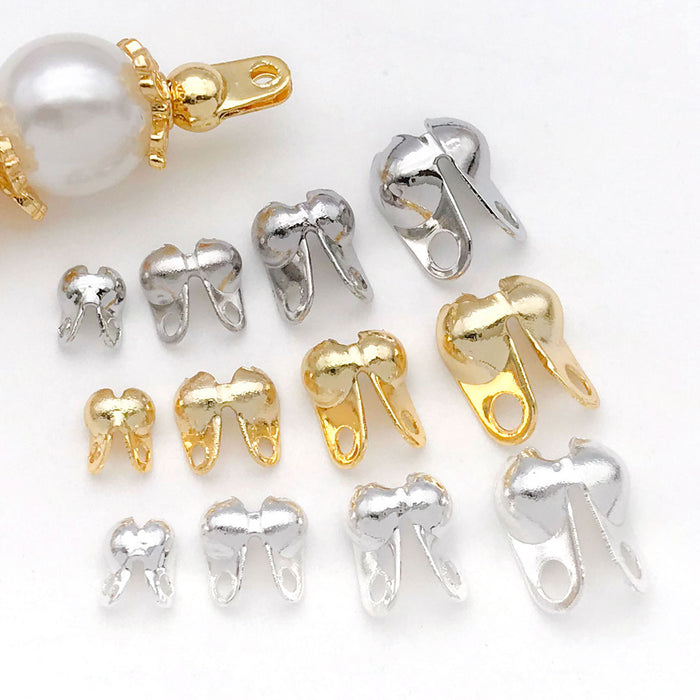 Double Hole Ball Chain End Clamps in Four Sizes Jewelry Findings