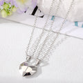 Two Piece Faceted Magnetic Heart Couple Necklace Sets view 9