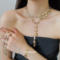 Hammered Oval Disc Necklace Bracelet Drop Earrings Nine Styles view 2