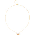 Pink Rectangular Pendant Necklace in Gold Tone Statement Jewelry view 5