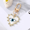 Gold Tone Pearl Crystal and Enamel Heart Clip Keychains view 9