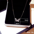 Pave Butterfly Pendant Necklace Rose Gold Silver Alloy view 5
