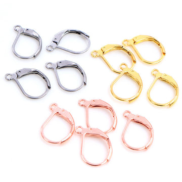 D Shape Stainless Steel Leverback Earring Hooks in Three Finishes