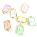 Iridescent Rectangle Glass Jewelry Components For DIY Earrings And Bracelets Charms view 2