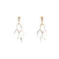 Clear Faceted Teardrop Cluster Gold Tone Dangle Stud Earrings view 5
