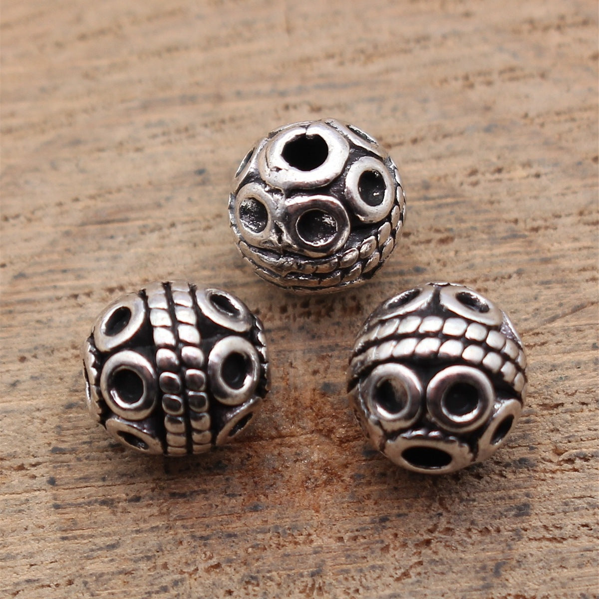 7.9x7.9x7.9mm 1.4g Antique Silver Tone Zinc Alloy Hollow Ball Round Hole Spacer Beads for DIY Bracelet Jewelry