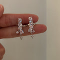 Silver Tone Crystal Starburst Ear Cuffs Left and Right view 2
